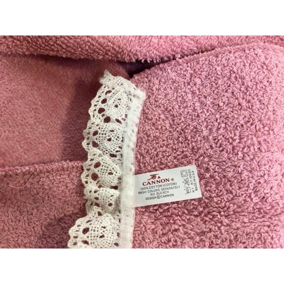 Cannon Vintage Pink Embroidered Towel Set of 4 - Picture 6 of 7